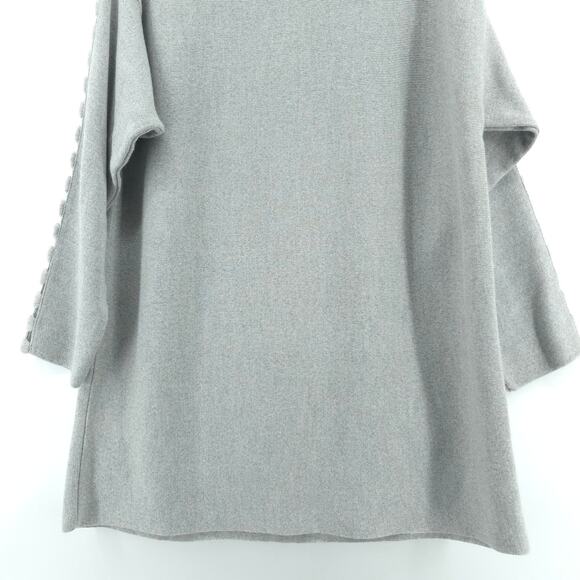 Emanuel's Story Quiet Luxury Light Grey Boat Neck Boxy Sweater Crochet Detail L - Picture 6 of 9